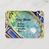 BLUE GREEN OPAL, ART NOUVEAU GOLD JEWEL MONOGRAM VISITEKAARTJE (Achterkant)