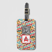 Blue Green Orange Grunge Circle Abstract Modern Bagagelabel (Voorkant (verticaal))