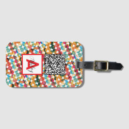 Blue Green Orange Grunge Circle Abstract Modern Bagagelabel