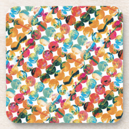 Blue Green Orange Grunge Circle Abstract Modern Bier Onderzetter