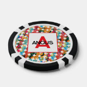 Blue Green Orange Grunge Circle Abstract Modern Poker Chips (Enkel)