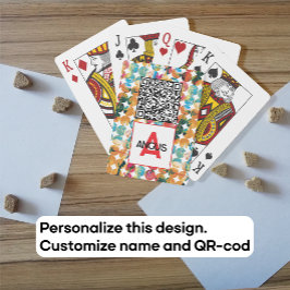 Blue Green Orange Grunge Circle Abstract Modern Pokerkaarten