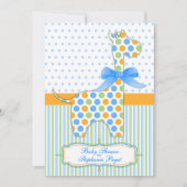 Blue Green Oranje Giraffe Baby shower Kaart (Voorkant)