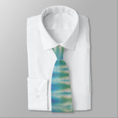 Blue Green Paars Stripe Tie Dye Necktie Stropdas (Gebonden)