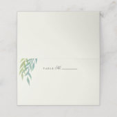 Blue Green Painted Branch Table Number Place Card Plaatskaartje (Buitenkant ongevouwen)