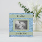 Blue Green Paisley Boy Baby shower Kaart (Staand voorkant)