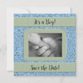Blue Green Paisley Boy Baby shower Kaart (Voorkant)