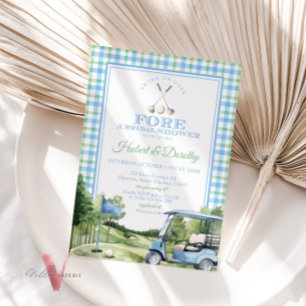 Blue Green PAR-T-SHIRT Golfbridal Shower Invitatio Kaart