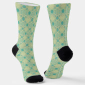 Blue Green Pattern Crew Sokken (Gebogen)