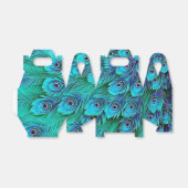 Blue Green Peacock Favor Box Bedankdoosjes (Uitgevouwen)