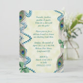 Blue/Green Peacock Invitation Kaart (Staand voorkant)