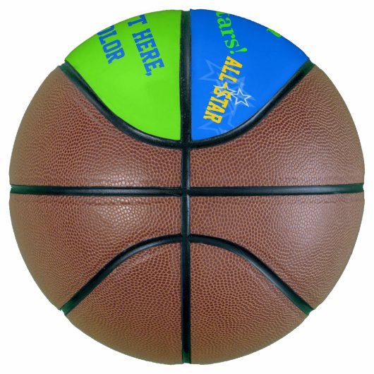 Blue Green Persoonlijke naam Stars Basketball Mini Basketbal (Rechts)
