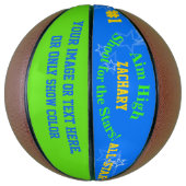 Blue Green Persoonlijke naam Stars Basketball Mini Basketbal (Verticaal)