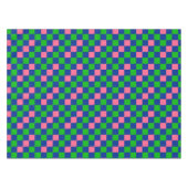 Blue Green Pink Checkered Pattern Design  Tafelkleed (Voorkant (Horizontaal))