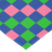 Blue Green Pink Checkered Pattern Design  Tafelkleed (Gekanteld)