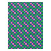 Blue Green Pink Checkered Pattern Design  Tafelkleed (Voorkant)