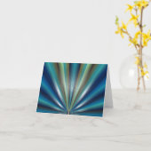 Blue-Green Pleated Design Note/Greeting Card Kaart (Gele Bloem)