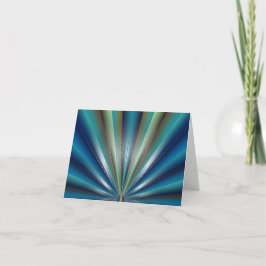 Blue-Green Pleated Design Note/Greeting Card Kaart