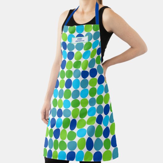 Blue Green Polka Dot Pattern Schort (Insitu)