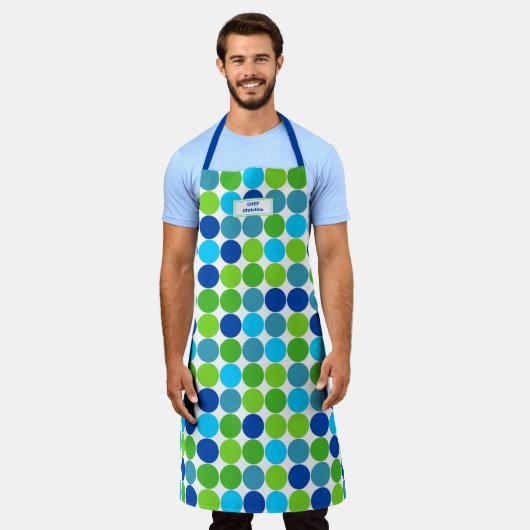Blue Green Polka Dot Pattern Schort (Gedragen)