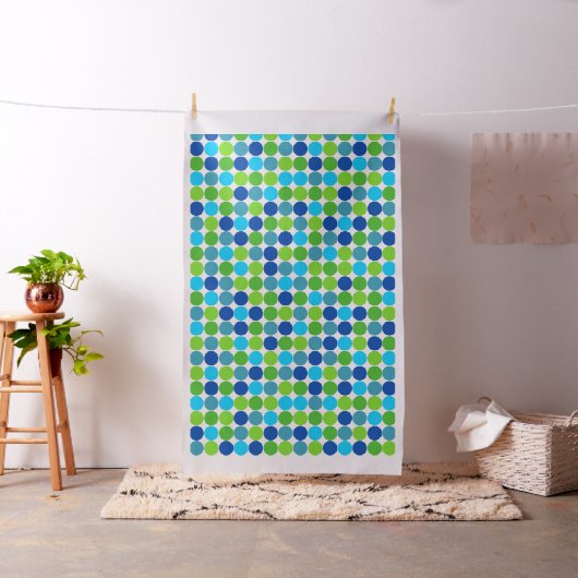 Blue Green Polka Dot Pattern Stof (Voorbeeld)