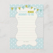 Blue Green Polka Dots Baby shower Advice Kaart (Voorkant)