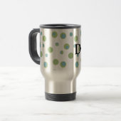 Blue Green Polka Dots Monogrammed Reisbeker (Voorkant links)