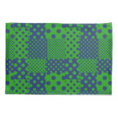 Blue Green Polka Dots Patchwork  Kussensloop (Achterkant)