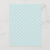 Blue Green Polka Dots wil Baby Kaart (Achterkant)
