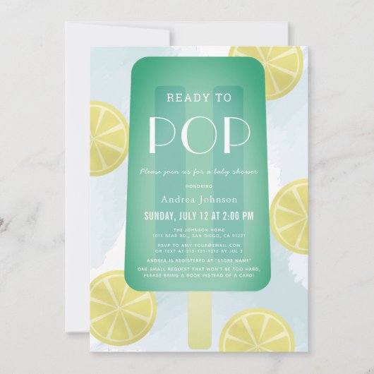 Blue Green Popsicle Waterverf Boy Baby shower Kaart (Voorkant)