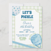 Blue Green Preppy Pickleball Verjaardagsfeest Kaart (Voorkant)