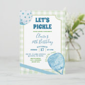 Blue Green Preppy Pickleball Verjaardagsfeest Kaart (Staand voorkant)