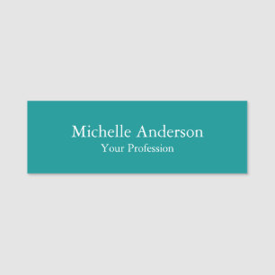 Blue Green Professional Minimalist Modern Plain Naamplaatje