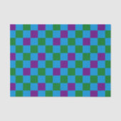 Blue Green Purple Checkered Pattern Design  Tissuepapier (Voorkant)