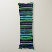Blue, green, purple geometric with stripes lichaamskussen (Voorkant Verticaal)