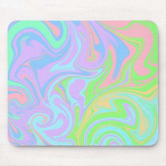 Blue Green Purple Pink Swirl Abstract Design Muismat (Voorkant)