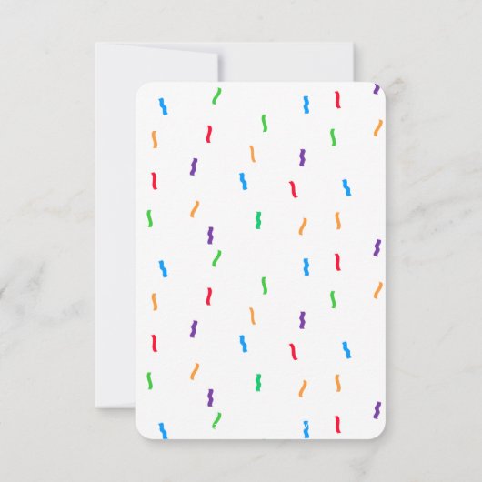 Blue Green & Red Balloons en Confetti Verjaardag Kaart (Achterkant)