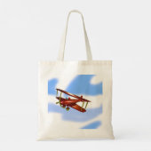 Blue Green Red Bi-plane Flight Adventure Canvas ta Tote Bag (Achterkant)