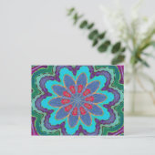 Blue Green Red Paars Mandala Briefkaart (Staand voorkant)
