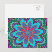 Blue Green Red Paars Mandala Briefkaart (Voorkant / Achterkant)