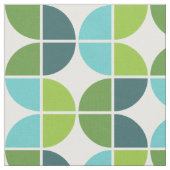 Blue Green Retro Quarters Patroon Stof (Close Up)