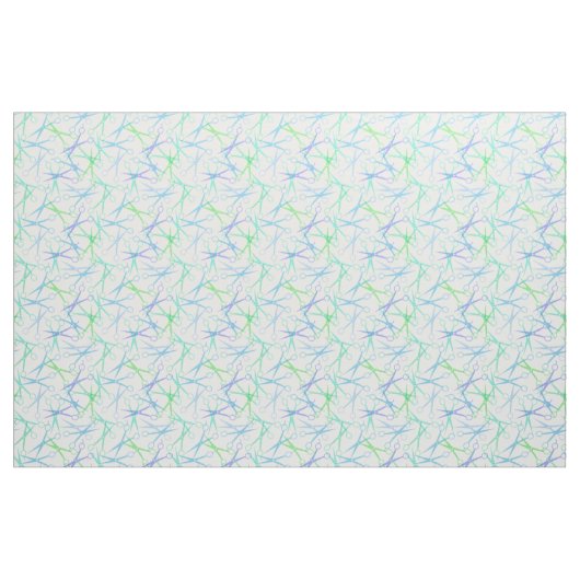 Blue Green Scissor Pattern Stof (Fat Quarter)