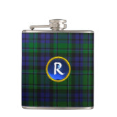 BLUE GREEN SCOTTISH TARTAN SAPPHIRE GEM MONOGRAM HEUPFLES (Voorkant)