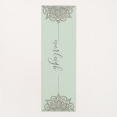 Blue Green Script Name Mandala Yoga Mat (Voorkant)