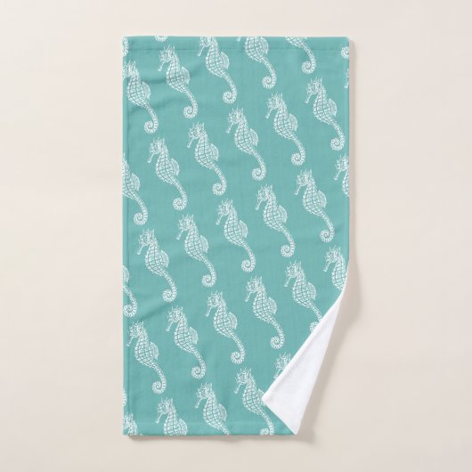 Blue Green Seahorse Bad Handdoek (Handdoek)