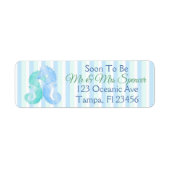 Blue Green Seapaarden Return Address Label (Voorkant)