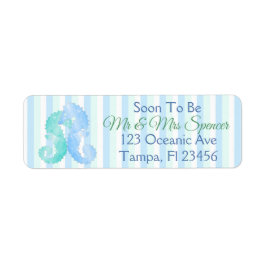 Blue Green Seapaarden Return Address Label