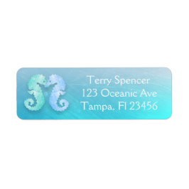Blue Green Seapaarden Return Address Label