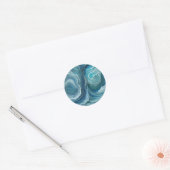 Blue Green Serenity Abstract Ronde Sticker (Envelop)