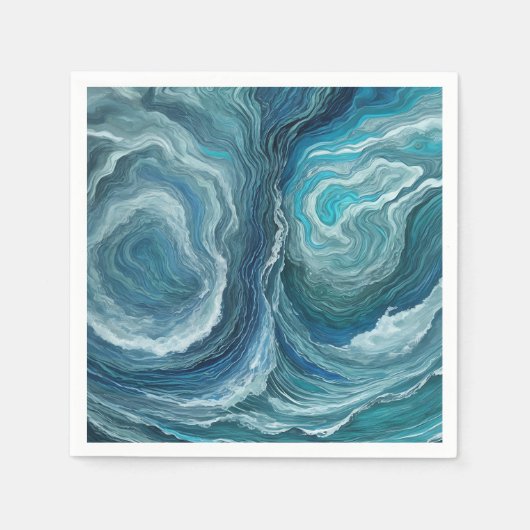 Blue Green Serenity Abstract Servet (Voorkant)